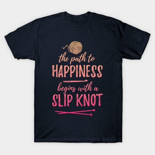 The path to happiness (pink) T-Shirt by majoihart